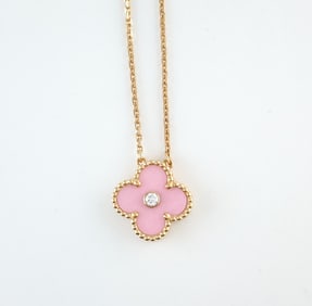 Van Cleef & Arpels Alhambra Pink Necklace – 18K Rose Gold