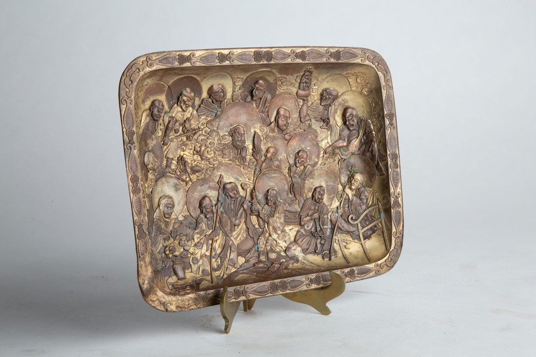 Rare Japanese Edo period Bronze Decorative Platter (1 of 6)