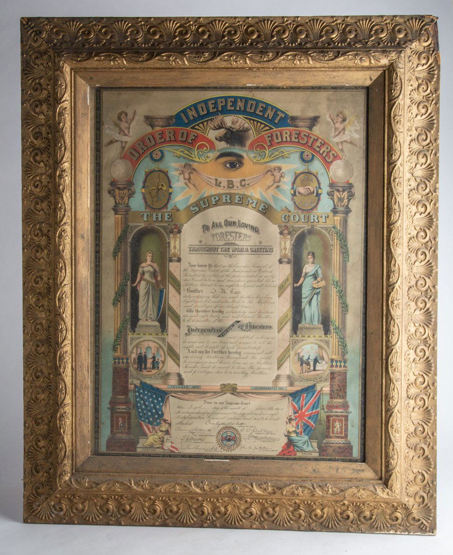 Rare Masonic Print- Order of Foresters - 17 x23.5 (1 of 5)