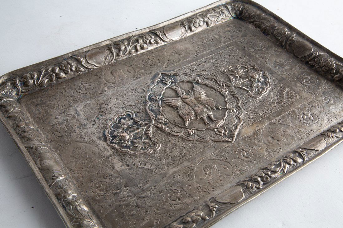 Mid-Century Persian Silver Tray 674g (1 of 6)
