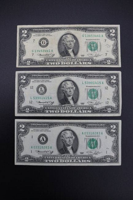 2$ US Bills Lot (1 of 4)