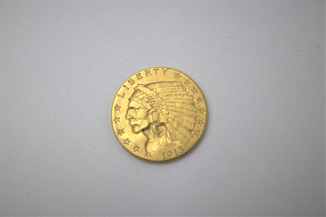1913 2.5$ US Indian Head Gold Coin (1 of 2)