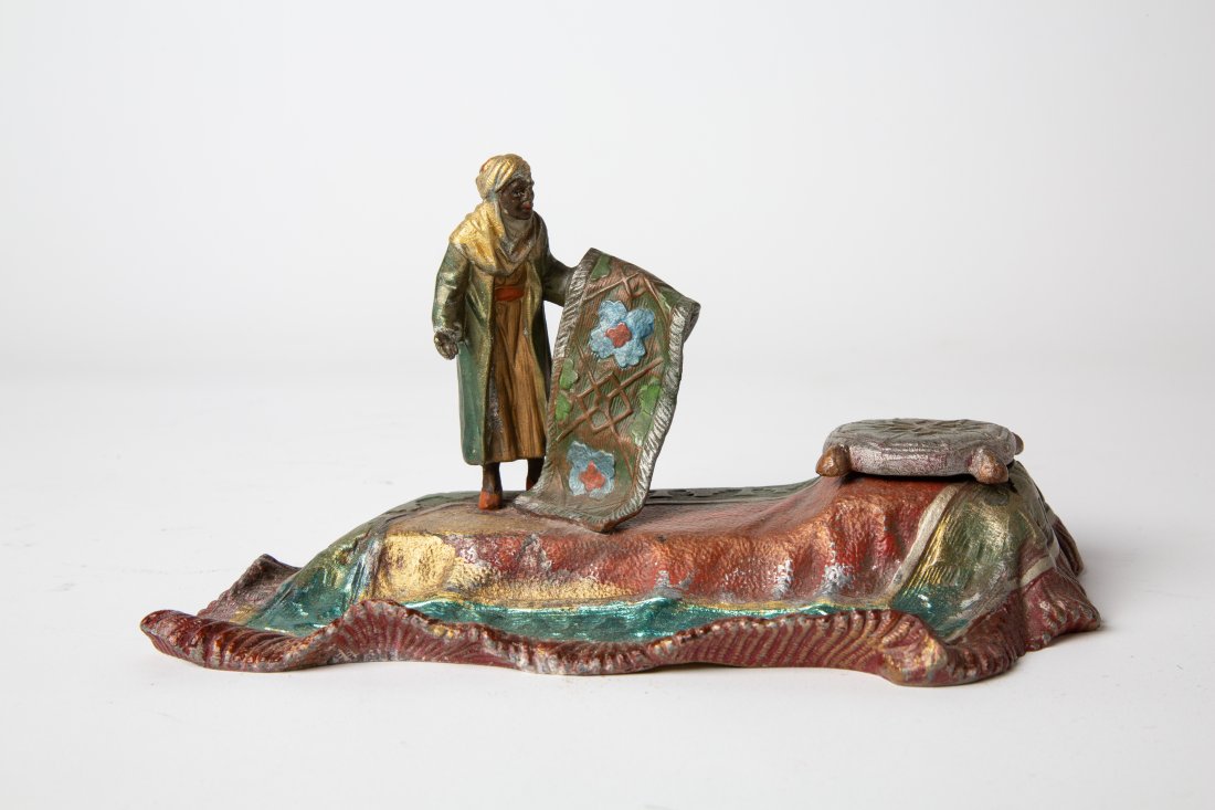 19thC Coronet Orientalist Austrian Bronze Inkwell (1 of 5)