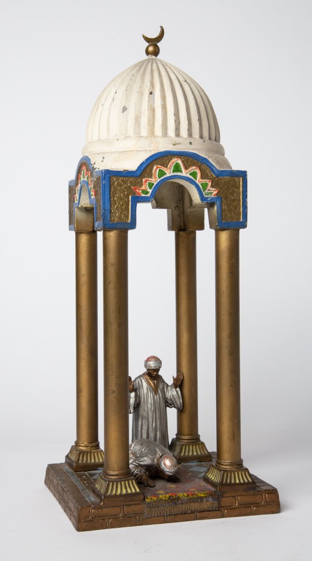 COLD PAINTED AUSTRIAN ORIENTALIST METALLWORK LAMP (1 of 7)