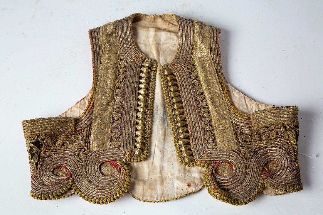 RARE Antique Ottoman Silver Thread Embroidered Vest (1 of 5)