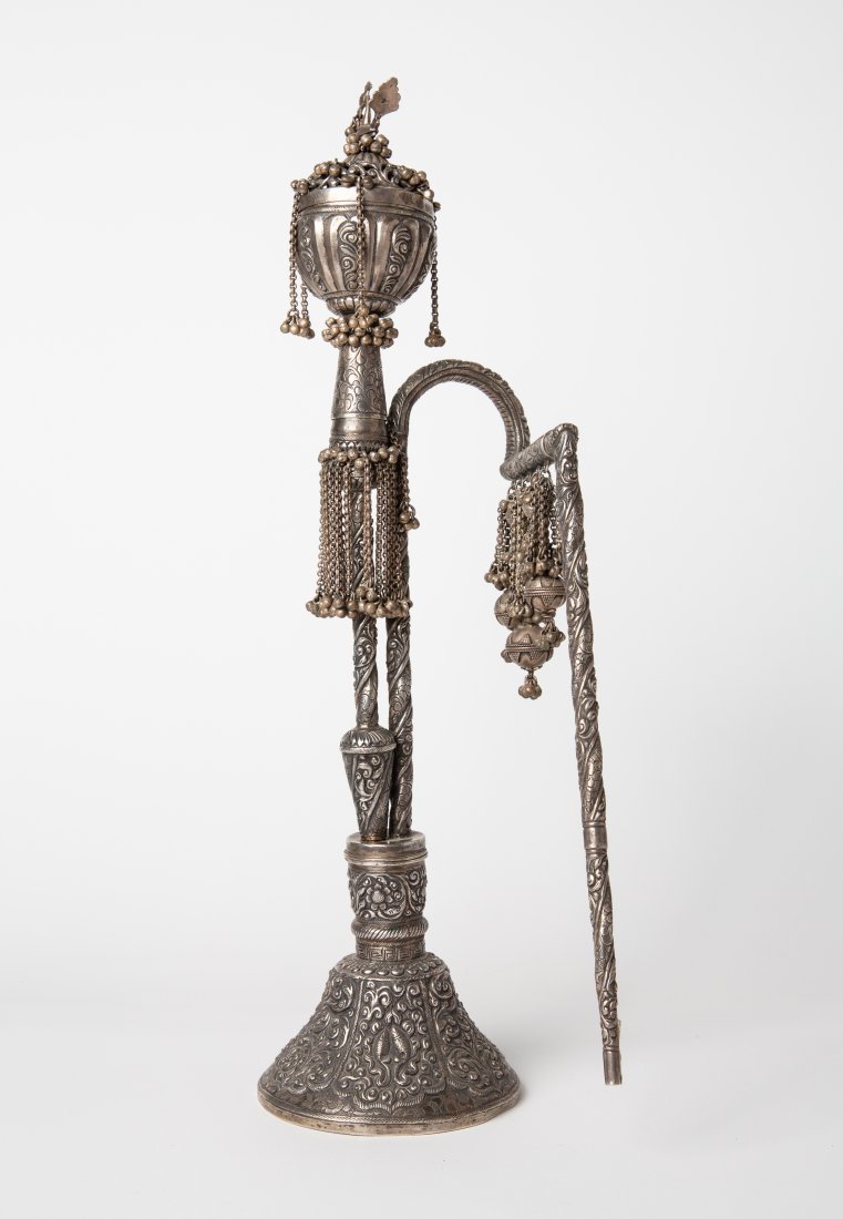 Antique Indian Oriental Silver Hookah 876g (1 of 6)