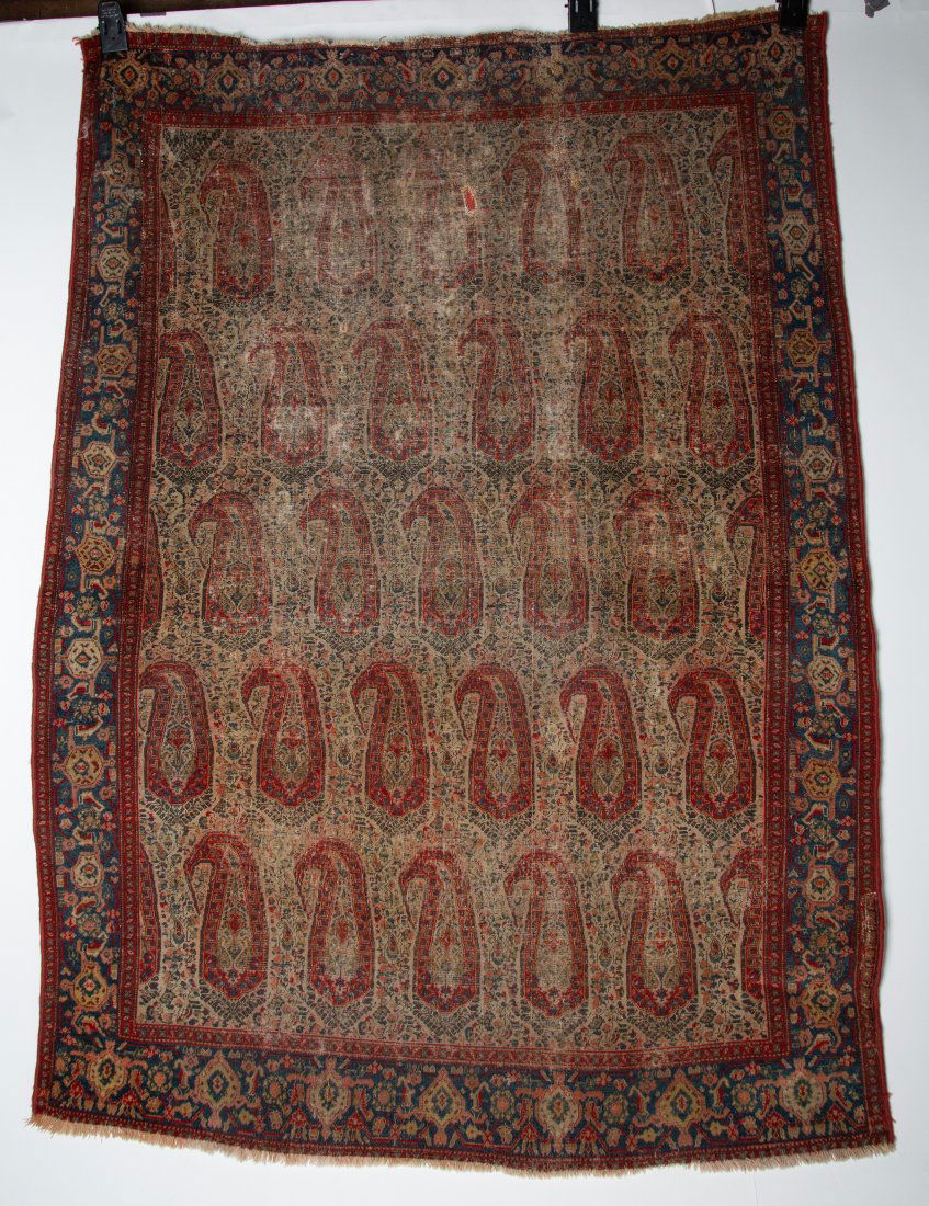 Antique Boteh Design SENNEH Persian Rug 4'8 x 6'2 (1 of 11)