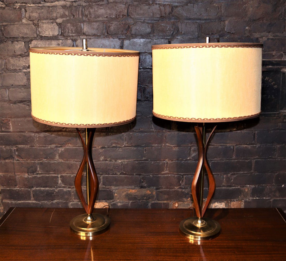 Mid-Century Teak Adrian Pearsall(attr.) Table Lamps (1 of 5)