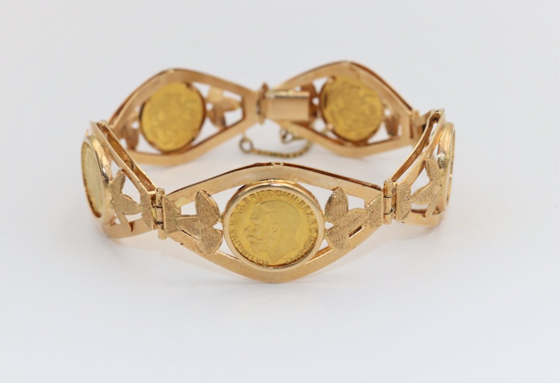 18K British Sovereign Gold Coin Bracelet (1 of 4)