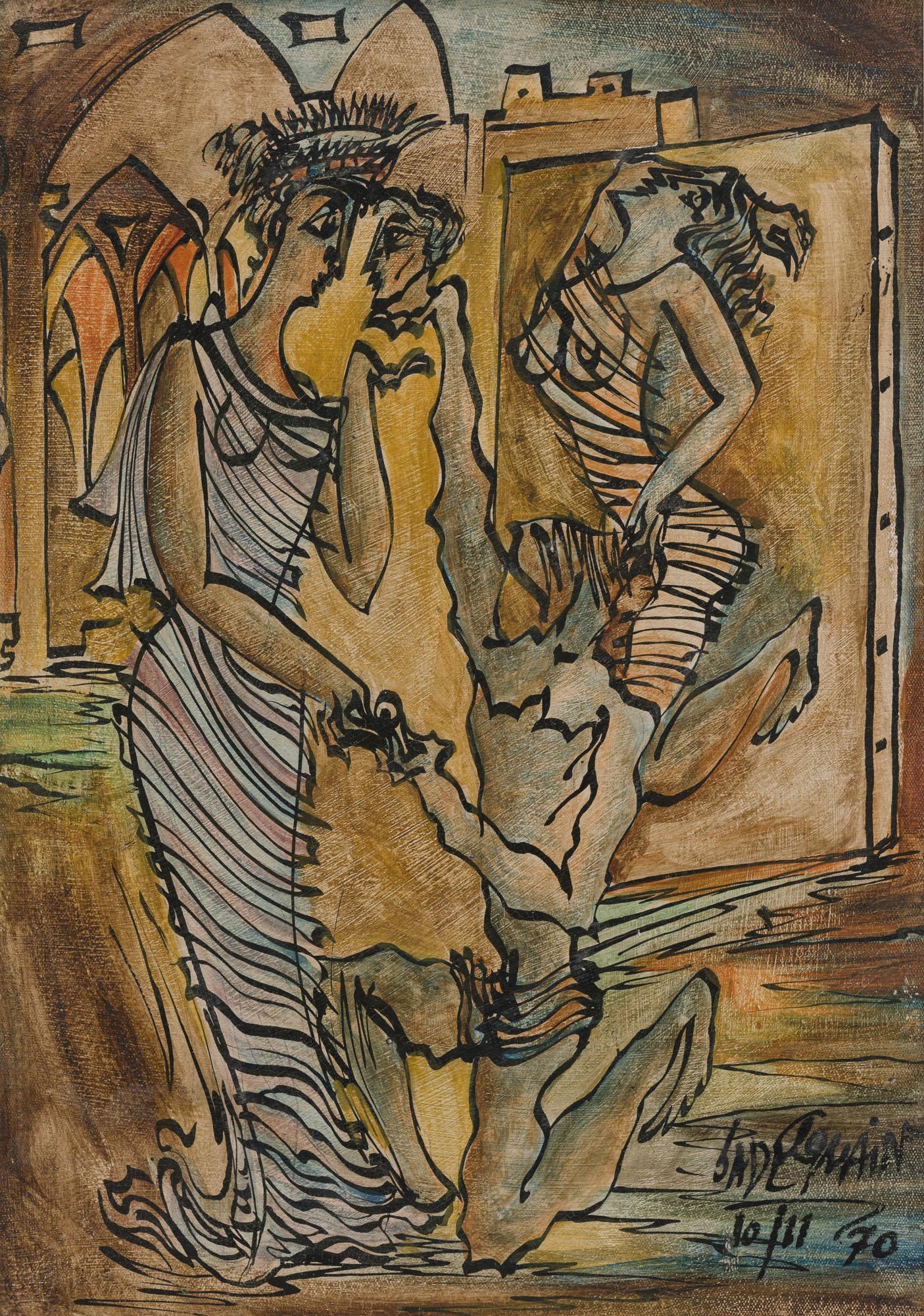 Sadequain Naqqash (1930-1987),  Homme à genoux (1 of 5)