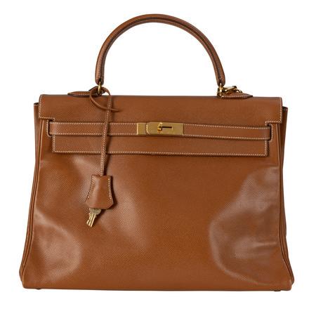 Hermès, sac Kelly 35 retourne en cuir Epsom Gold, (1 of 4)