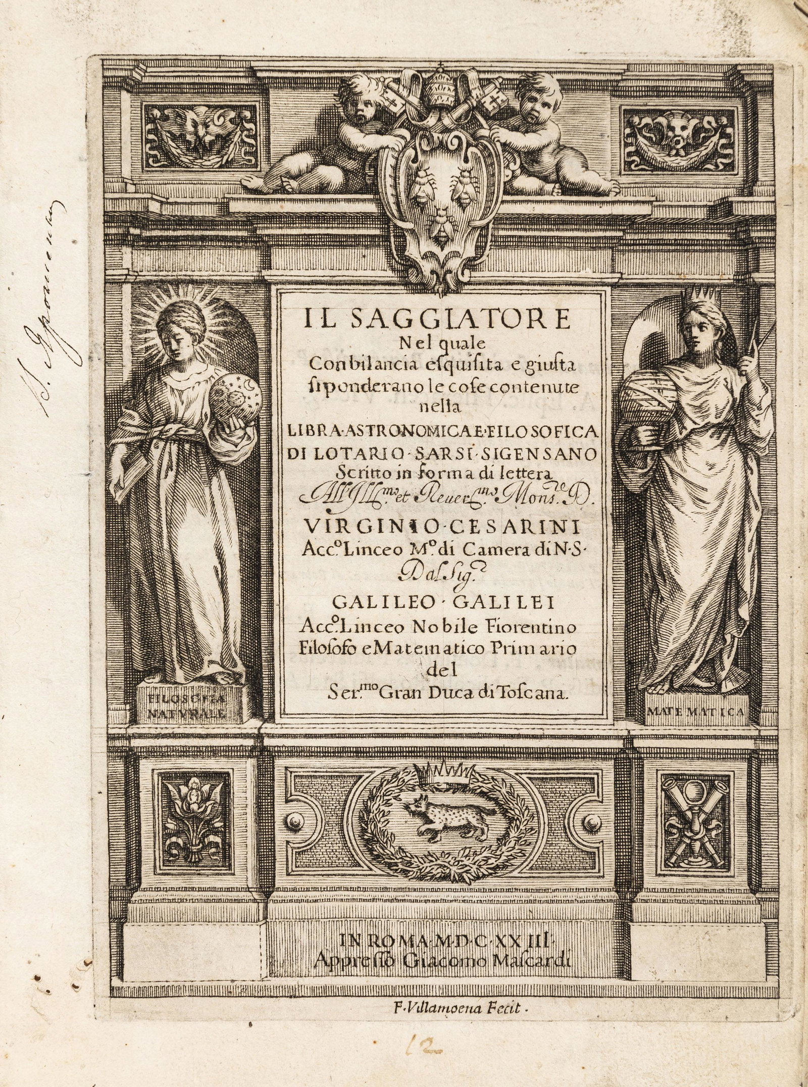 GALILÉE (Galileo Galilei dit). Il saggiatore. Rome, Giacomo Mascardi, 1623. In-4° (1 of 6)