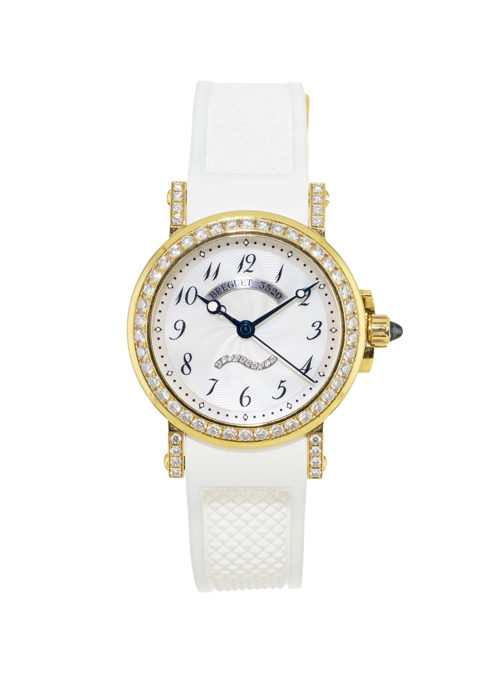 Breguet, Marine, réf. 8818, montre or 750 avec cadran, lunette et cornes sertis de diamants, (1 of 7)