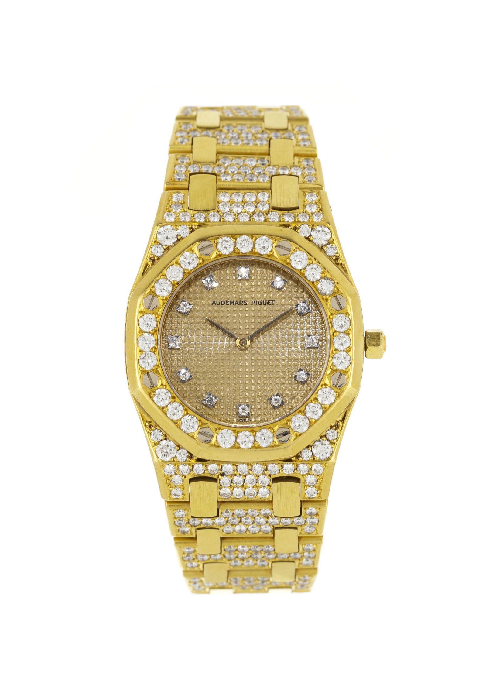 Audemars Piguet, Royal Oak, montre-bracelet en or 750 avec index, lunette et bracelet sertis de (1 of 6)