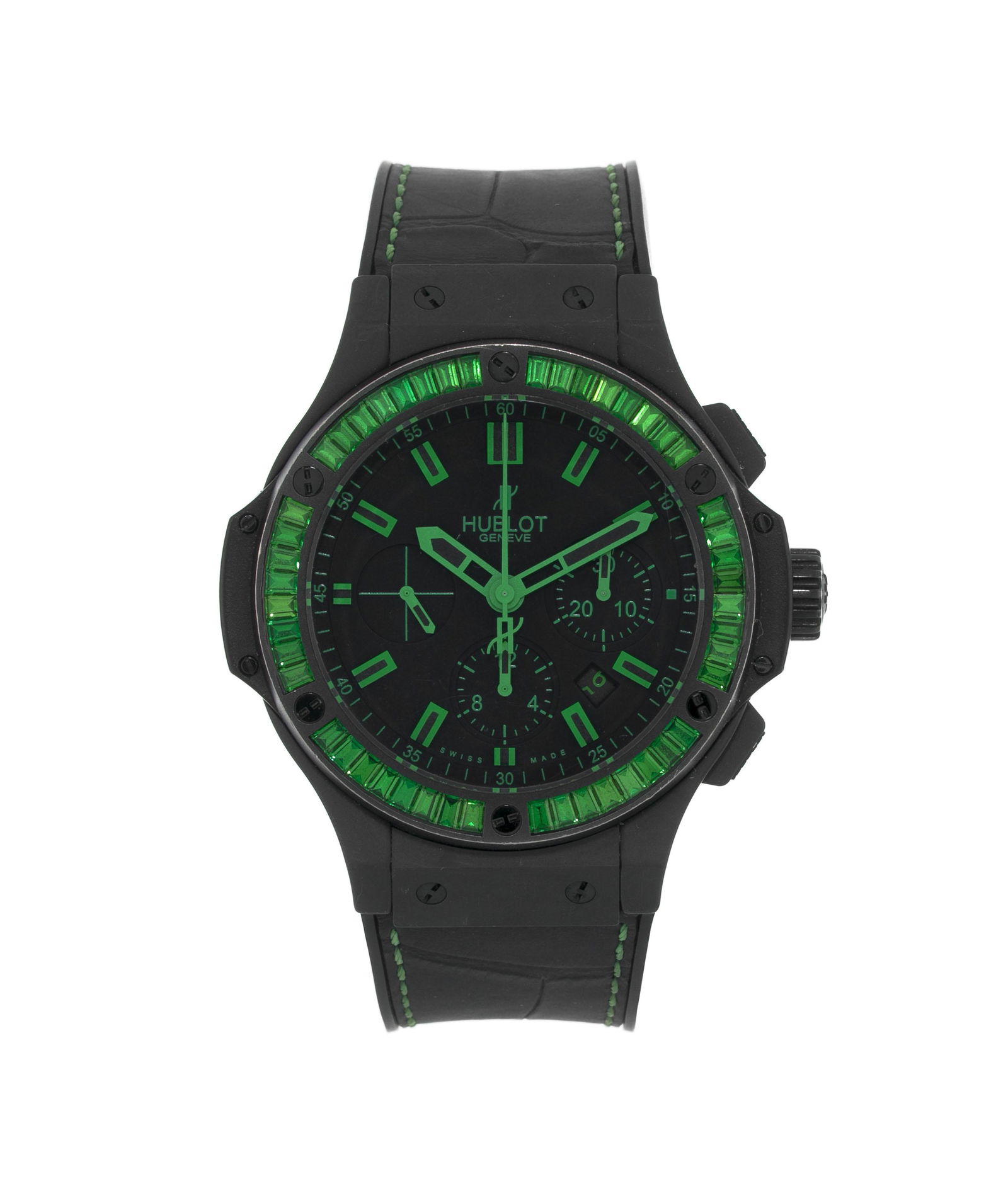 Hublot, Big Bang, montre chronographe en titane et céramique sertie de tsavoritesMouvement: (1 of 5)