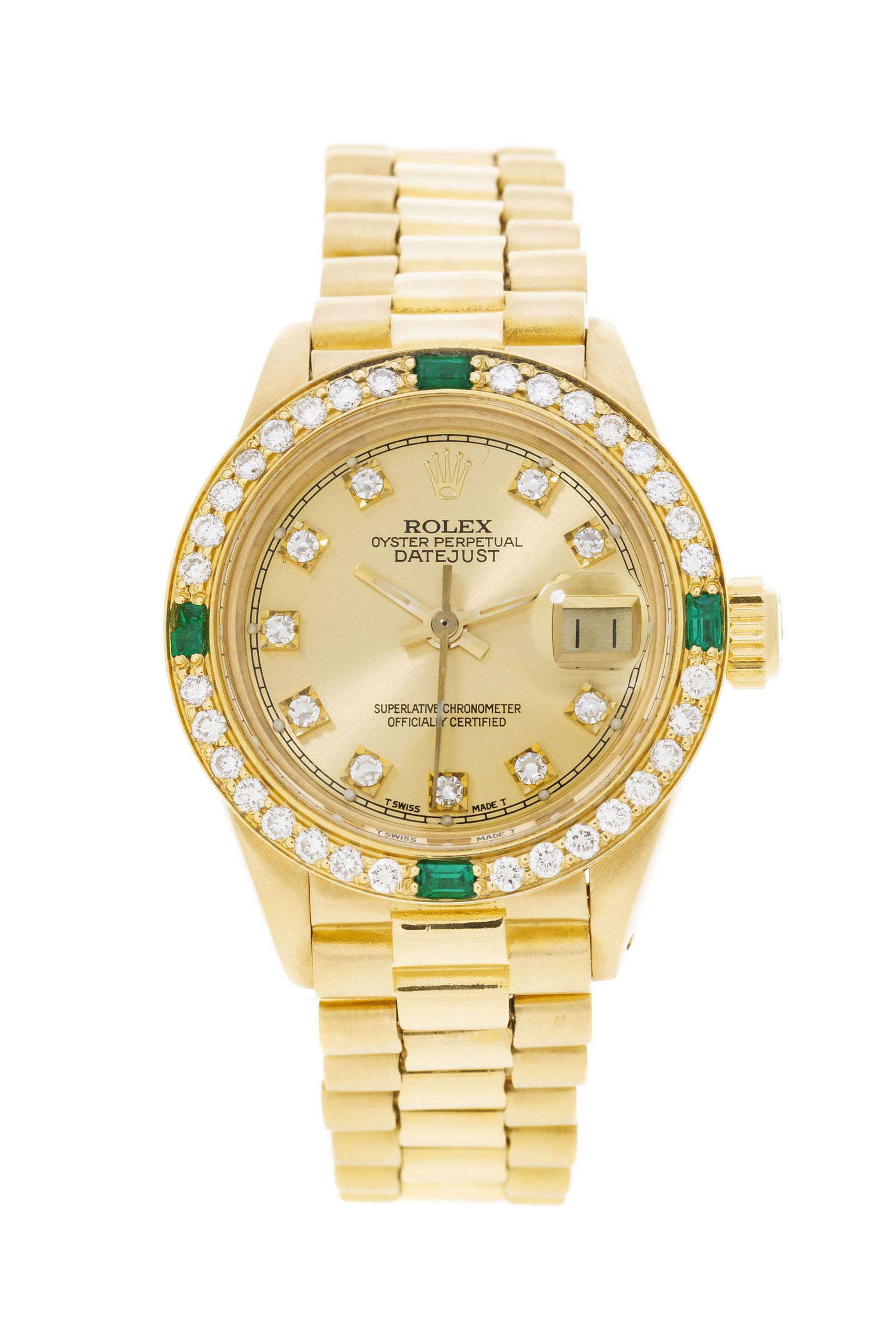 Rolex, Datejust, réf. 6917/6900, montre-bracelet en or 750 sertie de diamants et d'é (1 of 4)