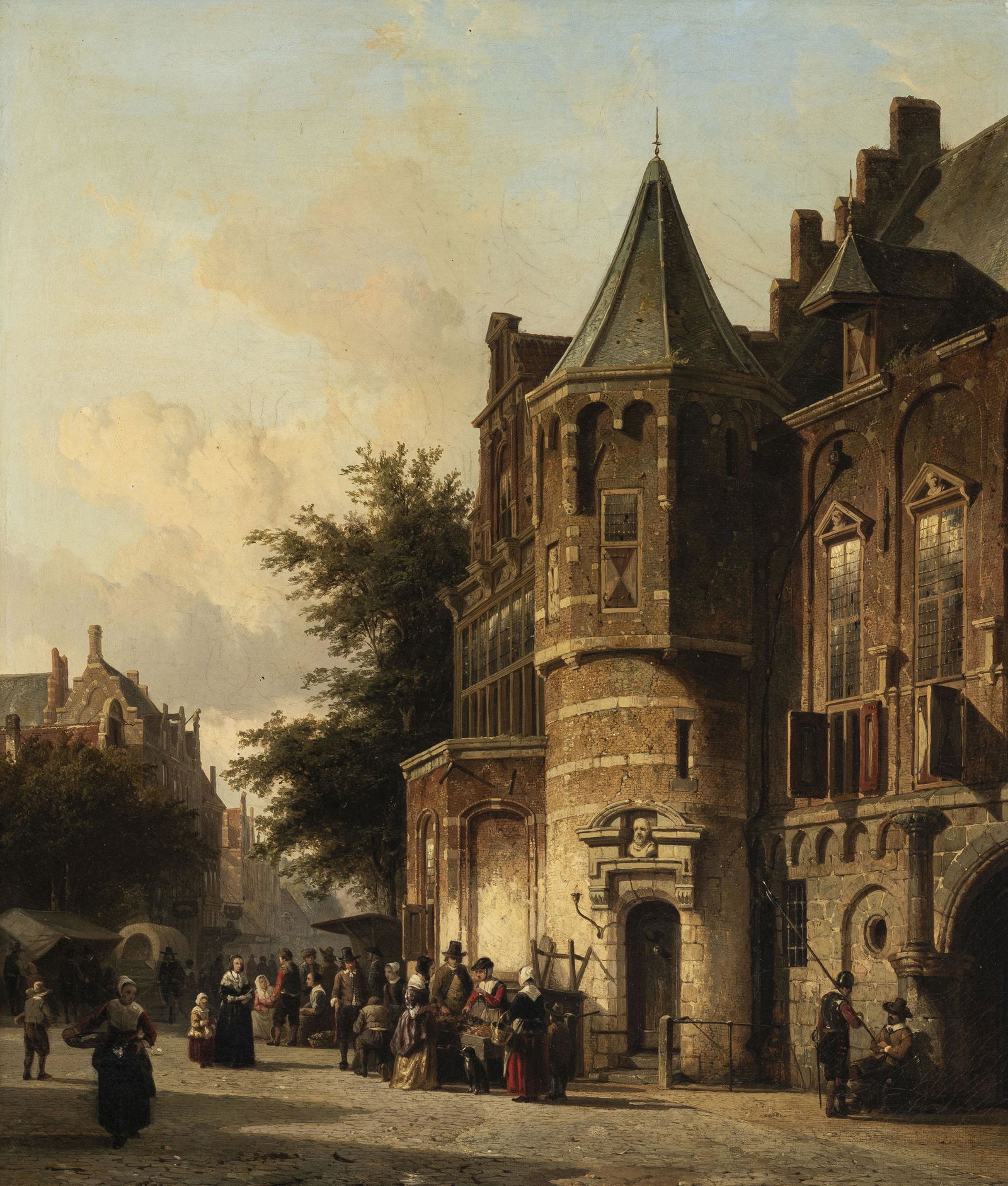 Cornelis Springer (1817-1891), Ville fantaisiste, 1849-1869, huile sur toile, signée et: Cornelis Springer (1817-1891), Ville fantaisiste, 1849-1869, huile sur toile, signée et datée, 65,5x55,5 cm Provenance: Gisèle Waterschoot van der Gracht (1912-2013), Amsterdam, c. 1948