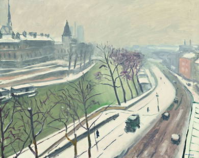 Albert Marquet (1875-1947), Quai des Grands-Augustins, neige , c. 1938: Albert Marquet (1875-1947), Quai des Grands-Augustins, neige , c. 1938, huile sur toile, signée, 65,2x81,5 cm Avis d'inclusion au catalogue raisonné