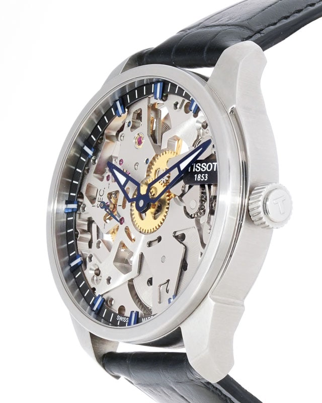 Tissot T-Complication Squelette réf. T070.405.16.411.00 montre petite seconde squelette en: Tissot T-Complication Squelette réf. T070.405.16.411.00 montre petite seconde squelette en acier. Mouvement: mécanique 17 rubis. Boîtier: n°13BC0614564 diam. 44 mm fond en verre la