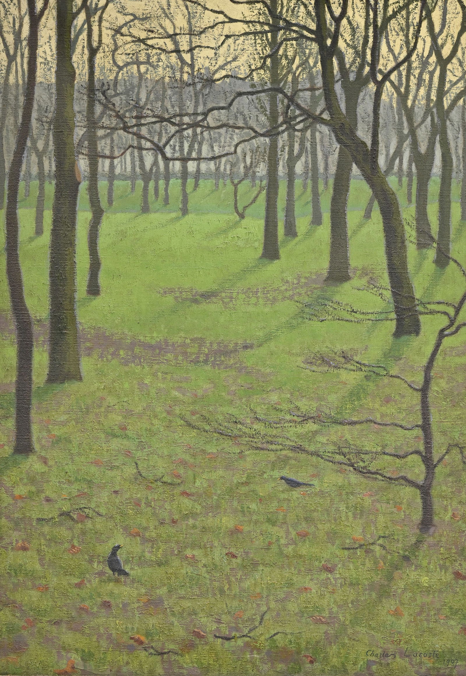 Charles Lacoste (1870-1959), La forêt, 1907, huile sur toile: Charles Lacoste (1870-1959), La forêt, 1907, huile sur toile, signée et datée, 65,5x46,5 cm Provenance: Georges Couturat, Paris, c.1930, puis restée dans la famille jusqu'à ce jour