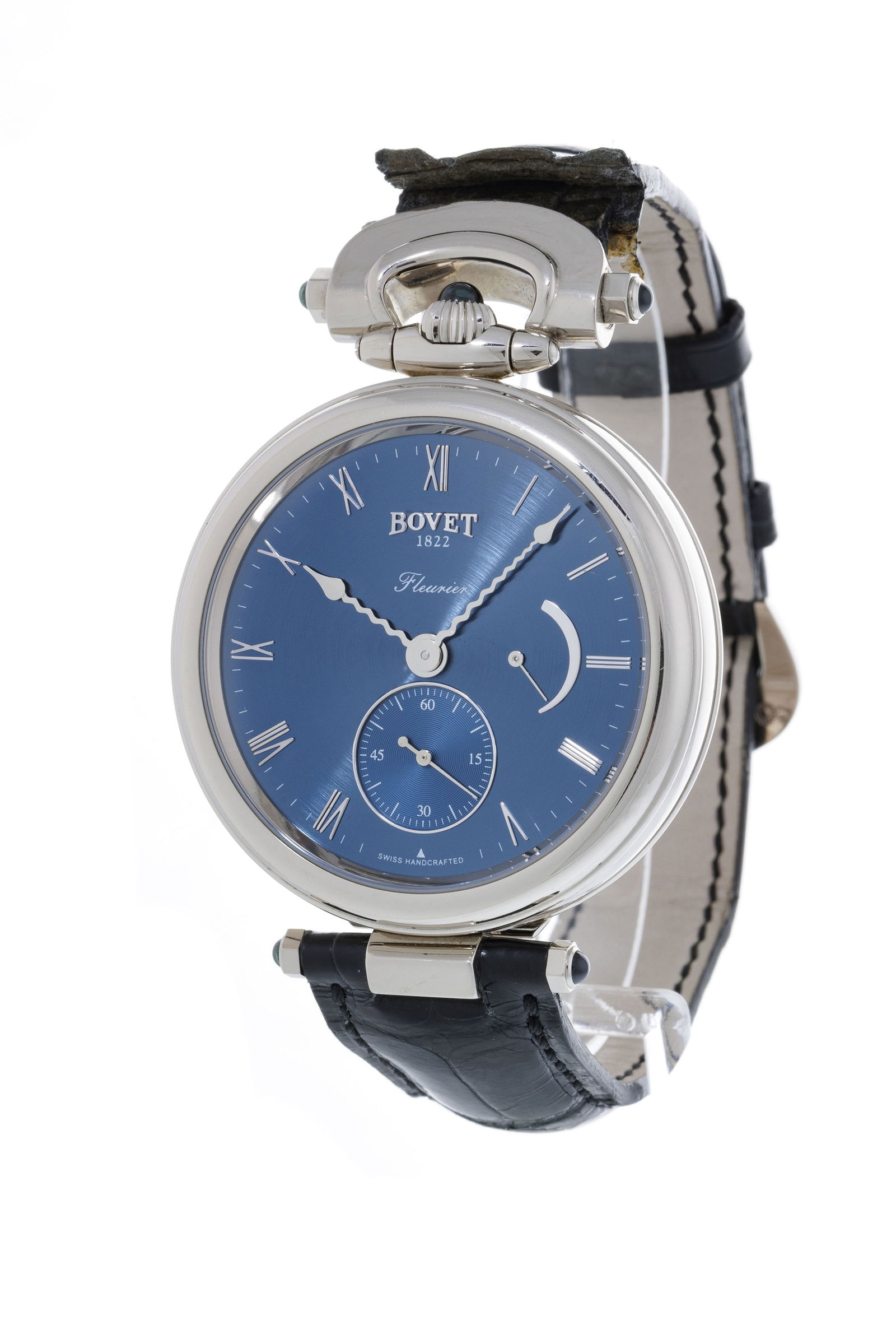 Bovet, Amadeo, réf. E801 montre de poche petite seconde en or gris 750 avec sa chaîne (1 of 8)