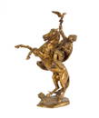 Ernest Henri Dubois (1863-1931), Fauconnier arabe, bronze &#224; patine dor&#233;e, sign&#233;, cach