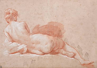 Fran&#231;ois Boucher (1703-1770), attribu&#233; &#224;, Une Baigneuse vue de dos, sanguine et rehau