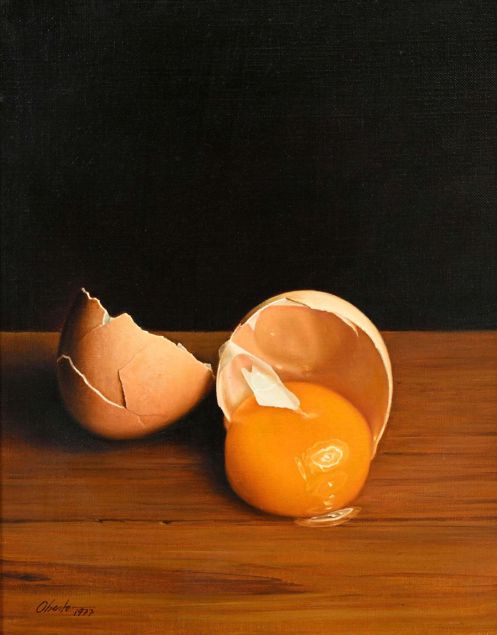 Oberto (1941), Jaune d'oeuf, 1977, huile sur toile signée et datée, 41,5x33 cm  
  
Au ver (1 of 5)