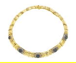 Bulgari, Monete, collier tour de cou or 750 articul&#233; d'&#233;l&#233;ments imbriqu&#233;s les un
