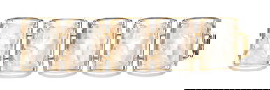Bracelet "Nysa" en verre moul&#233;-press&#233; et m&#233;tal dor&#233; sign&#233; Lalique France, m