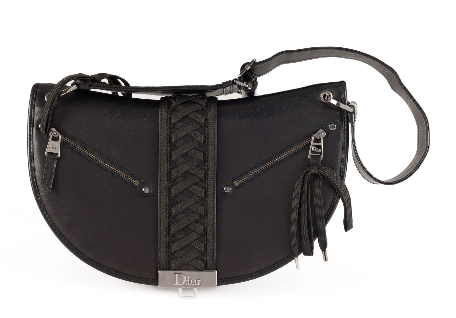 Christian Dior, sac Admit it en cuir noir, 17x30 cm (1 of 5)