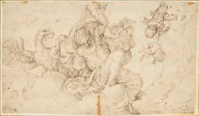 Domenico Campagnola (c.1500-1564), attribu&#233; &#224;,"Jupiter", encre sur papier, 19,5x33 cm

Pro