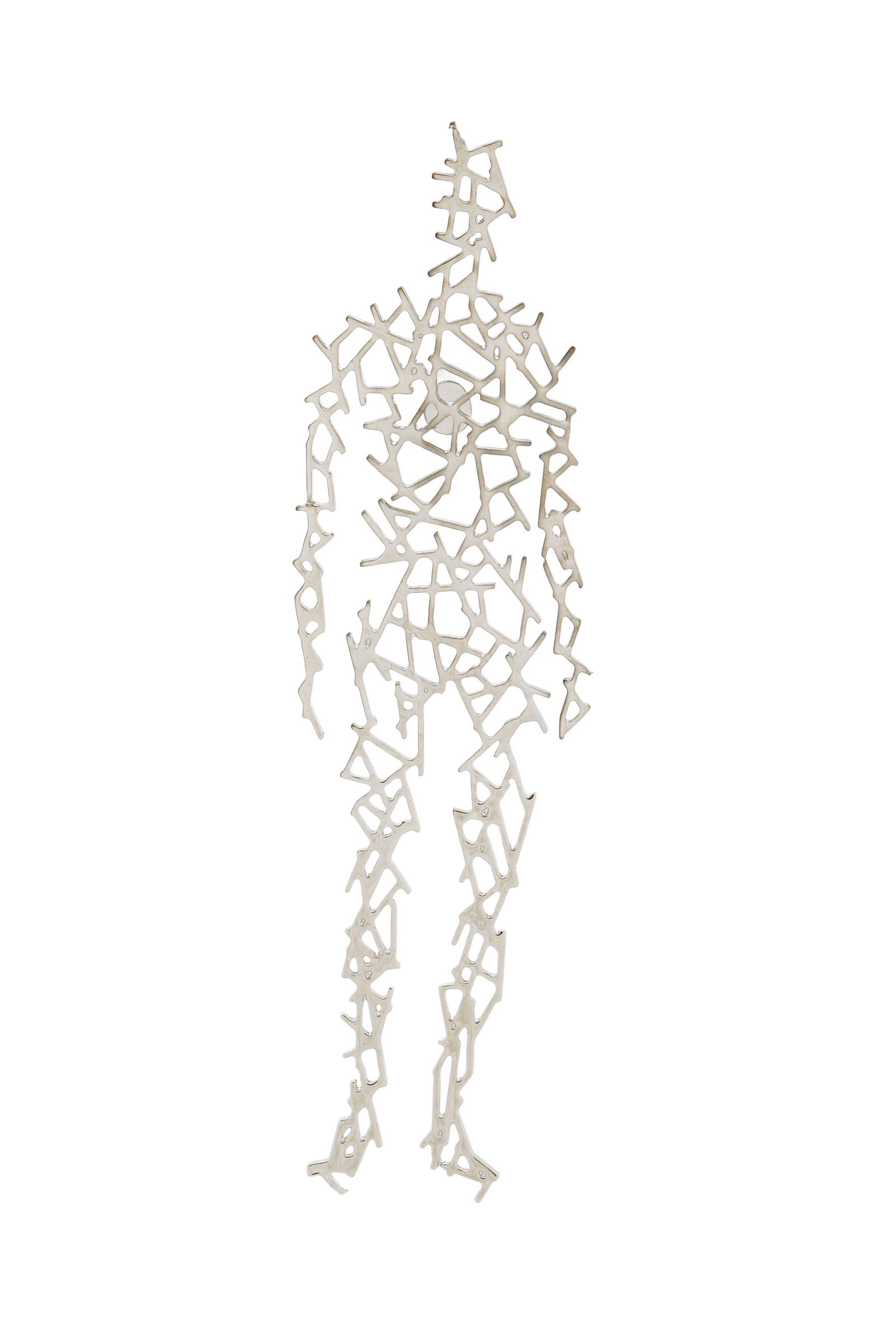 Antony Gormley (1950), "Domain", bijou épinglé en argent, éd. 53/99, 5x1,5 cm: Antony Gormley (1950), "Domain", bijou épinglé en argent, éd. 53/99, 5x1,5 cm Condition Petit cartel au nom de la galerie Thaddaeus Ropac avec no. d'édition (53/99)