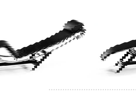 Chaise longue d'après un modèle LC4, sans marque d'édition, d'après Le Corbusier: Chaise longue d'après un modèle LC4, sans marque d'édition, d'après Le Corbusier, Charlotte Perriand, Pierre Jeanneret, à structure en métal tubulaire chromé reposan