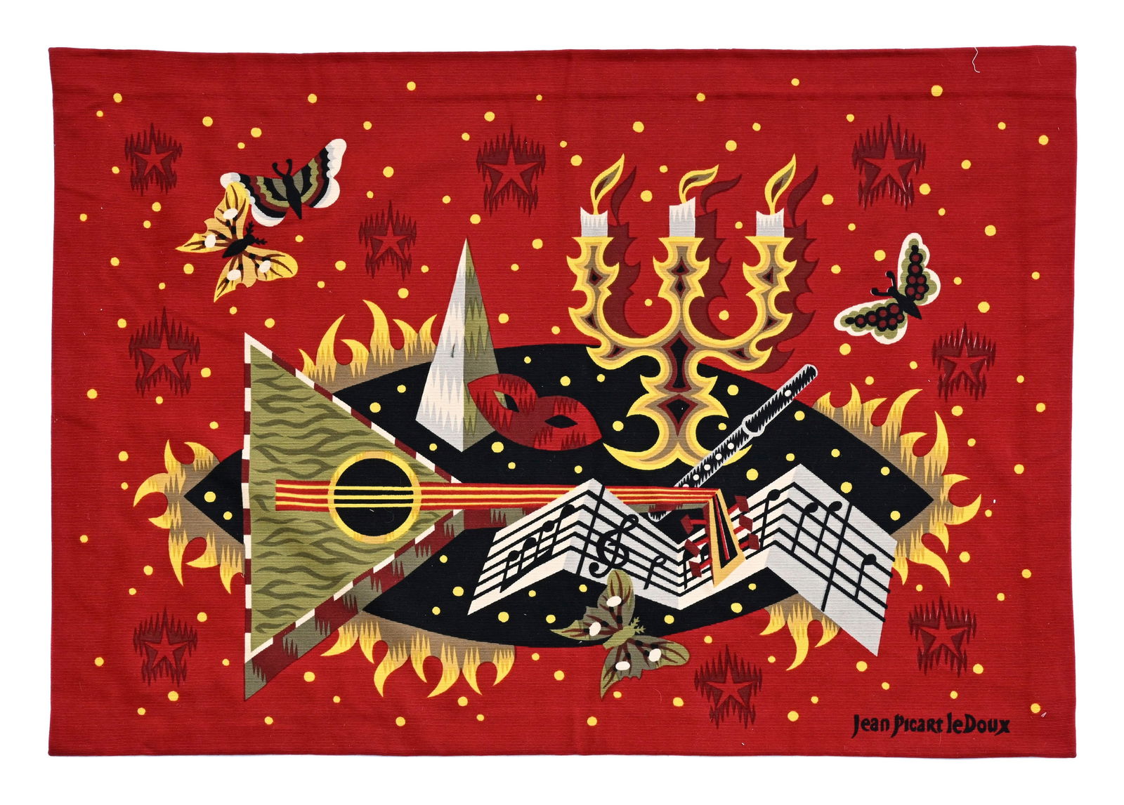 Musique de chambre, tapisserie imprimée d'après un carton de Jean Picart le Doux (1902-198: Musique de chambre, tapisserie imprimée d'après un carton de Jean Picart le Doux (1902-1982), en laine polychrome, 107x151 cm Provenance