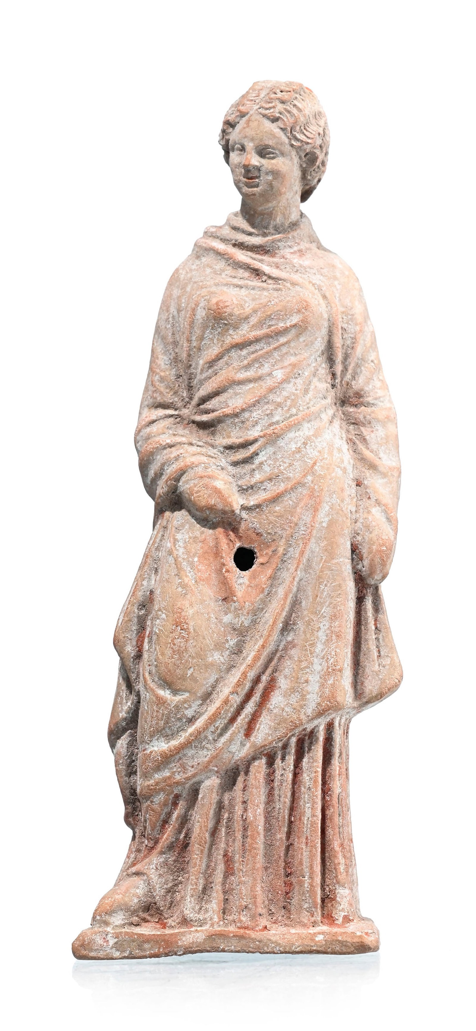 Statuette en terre cuite de Tanagra figurant une femme drapée, Béotie, circa 300 av. J.-C. (1 of 5)