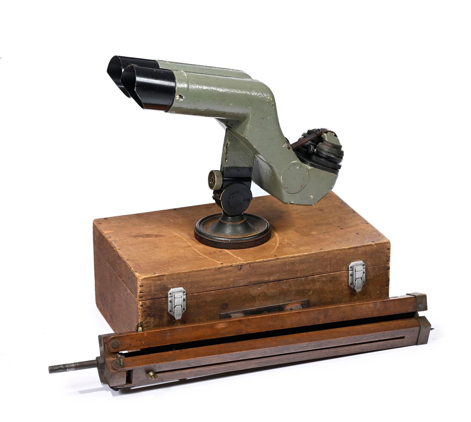 Binoculaire de visée allemand 15x60 par Carl Zeiss Zena, époque 2ème guerre mondiale,: Binoculaire de visée allemand 15x60 par Carl Zeiss Zena, époque 2ème guerre mondiale, pour télémètre de 6 mètres, matériel de la Kriegsmarine, avec coffret et t