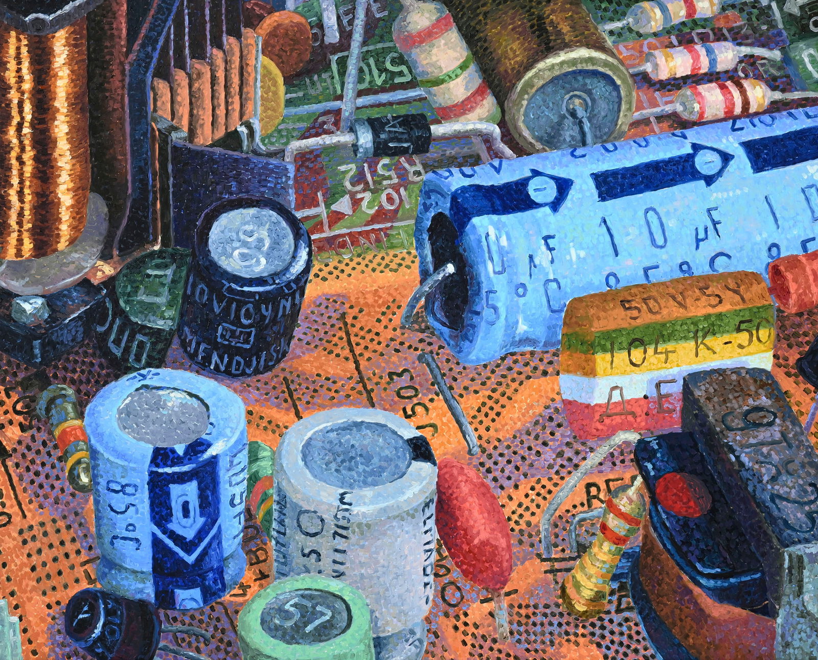 Serge Mendjisky (1929-2017), "Forêt du futur", 1990, huile sur toile, signée et datée: Serge Mendjisky (1929-2017), "Forêt du futur", 1990, huile sur toile, signée et datée, dédicacée au verso "Pour Pierre / Affectueusement / Aout 95 / Serge", 81x100 cm Provenan