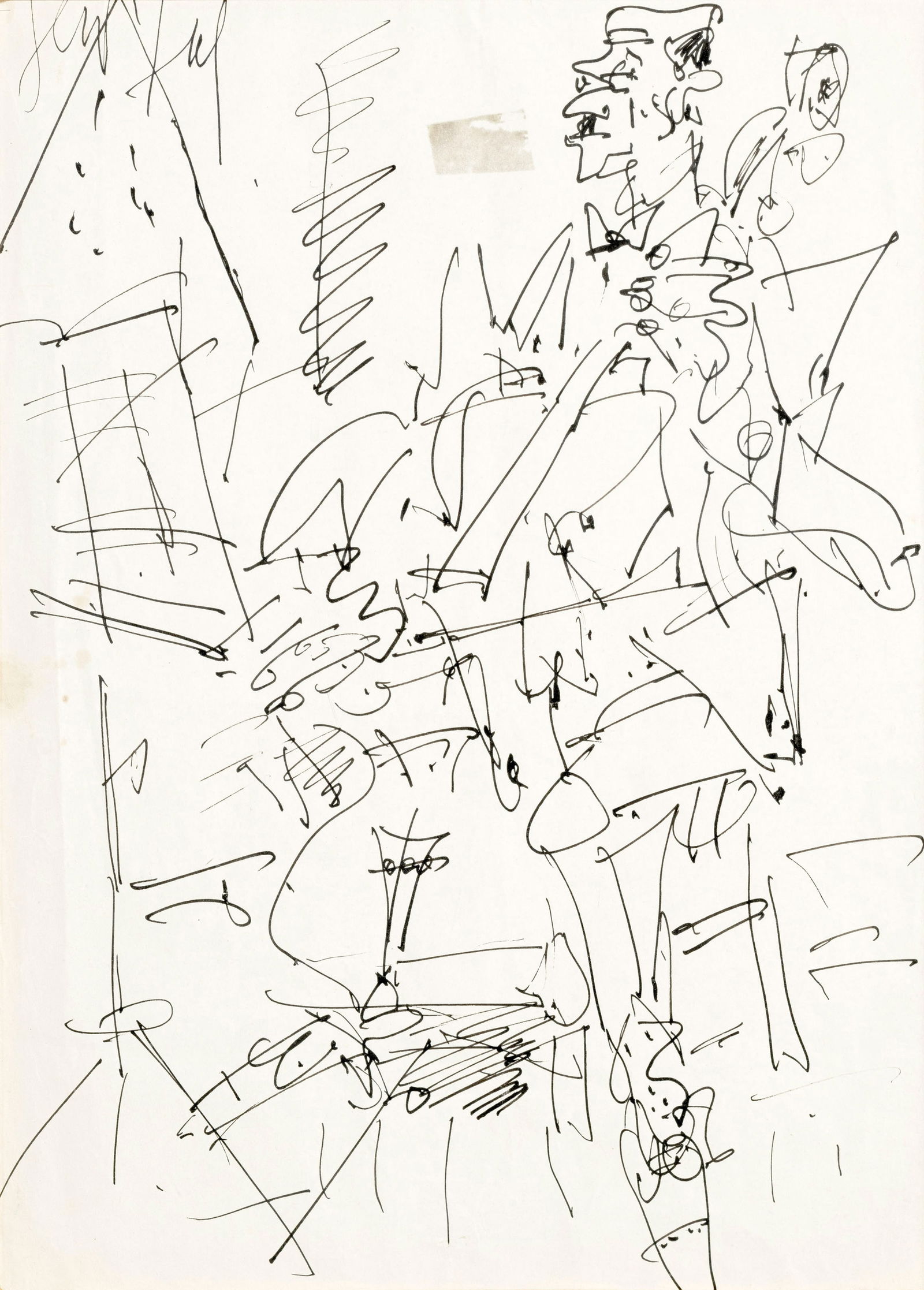 Gen Paul (1895-1975), "Violoncelliste", encre de Chine sur papier, signée, 42,5x31 cm (à v: Gen Paul (1895-1975), "Violoncelliste", encre de Chine sur papier, signée, 42,5x31 cm (à vue) Provenance: Galerie Ferrero, Genève Condition Taches et Petites rousseurs en