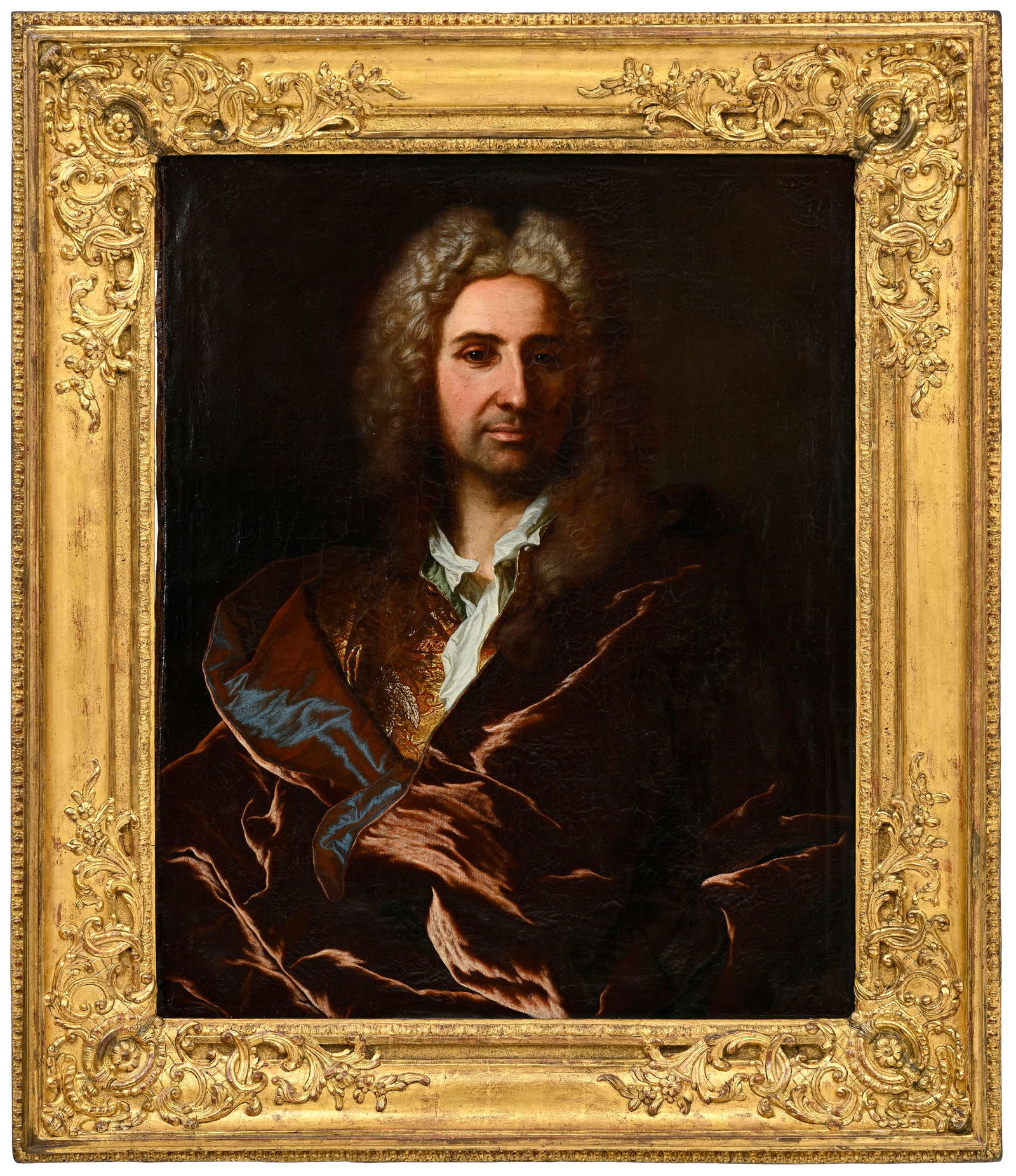 Hyacinthe Rigaud (1659-1743),"Jean de Chambrier (1686-1751)", 1722-1723, huile sur toile, signé: Hyacinthe Rigaud (1659-1743),"Jean de Chambrier (1686-1751)", 1722-1723, huile sur toile, signée, datée, titrée et située au verso, 81x64 cm Provenance: Château d’Auvern