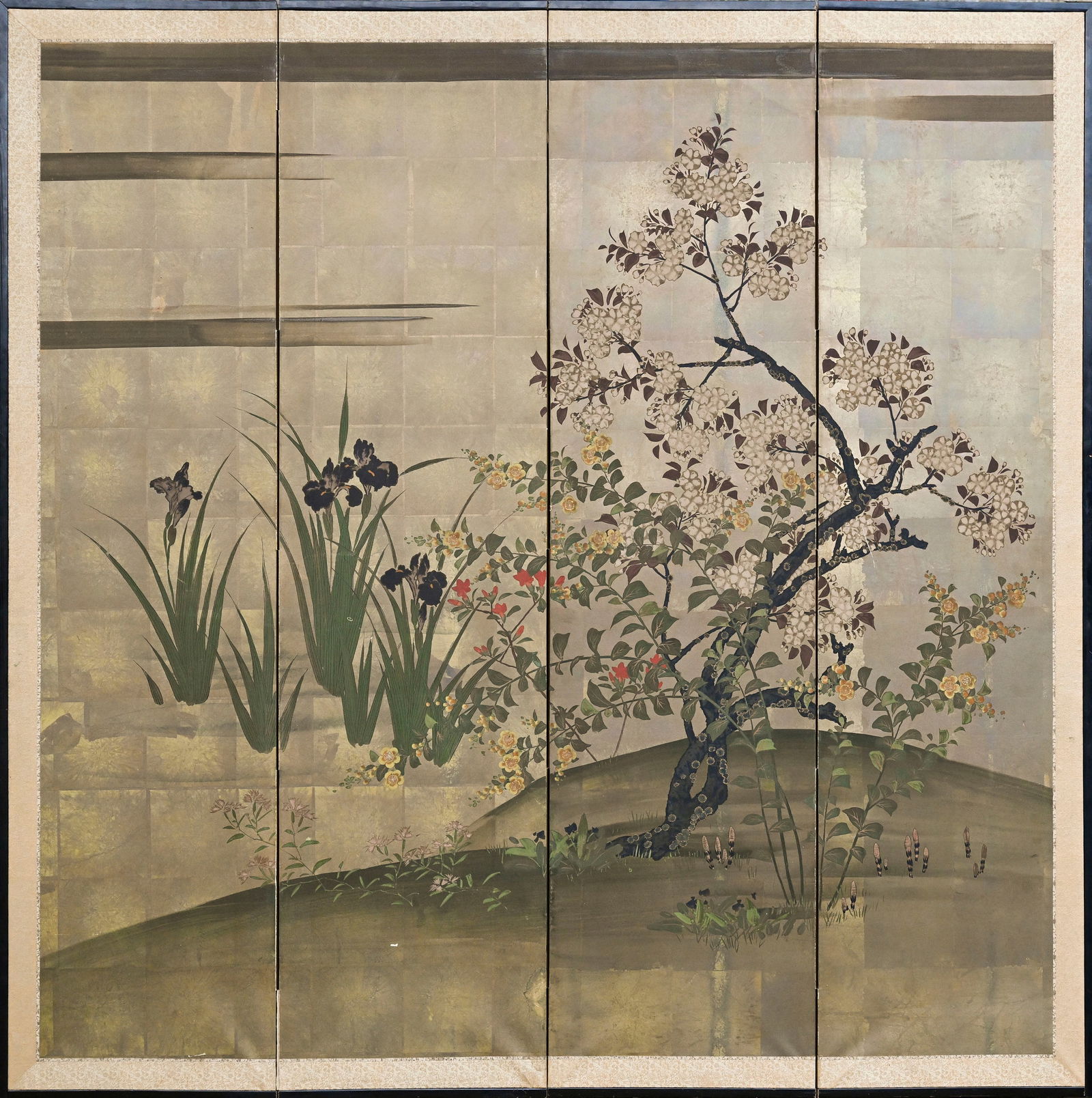 Yonkyoku Byôbu (paravent à quatre volets), dans le style de l'école Rinpa, Japon,  (1 of 2)