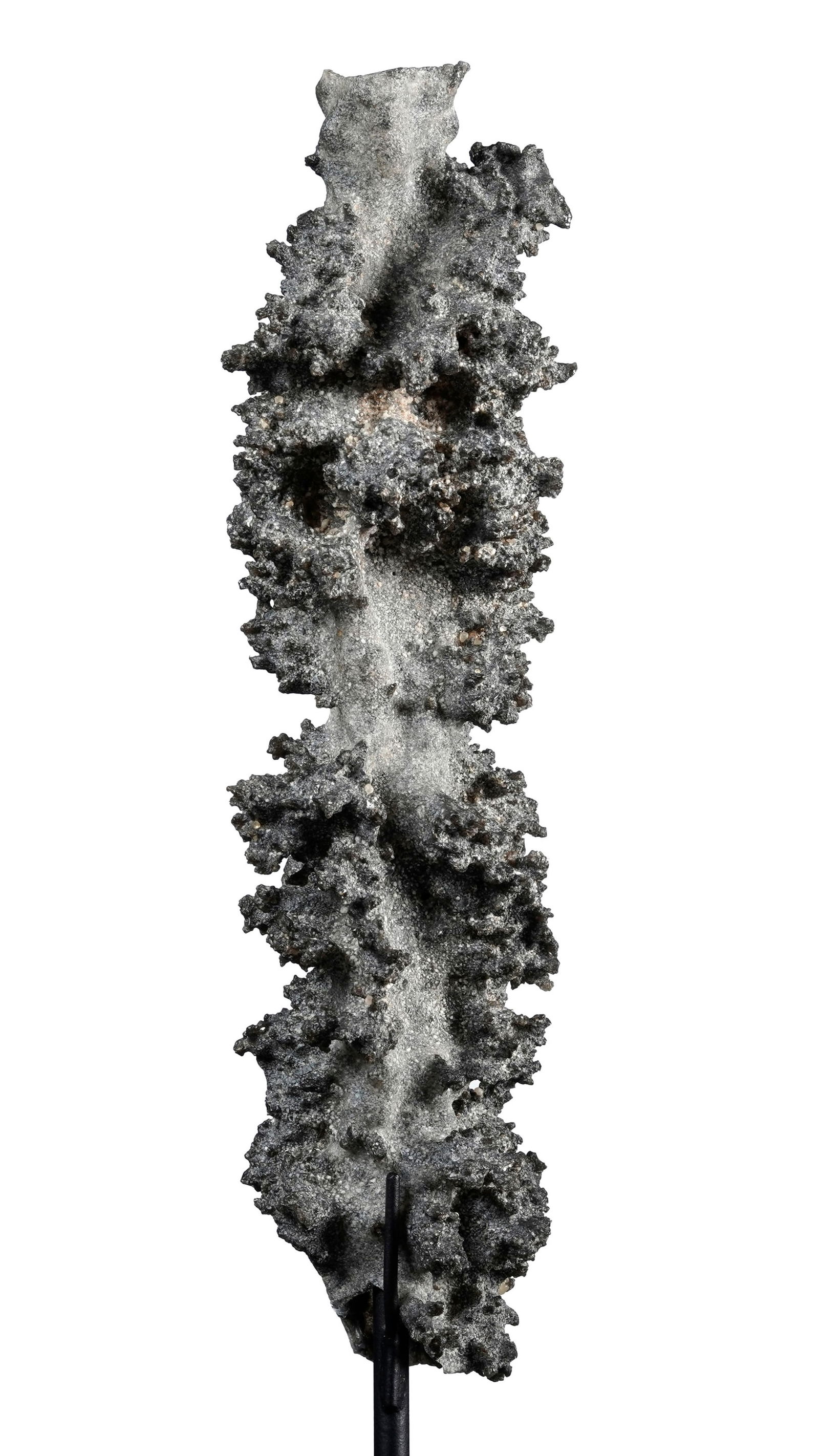 Tronçon de Fulgurite "Le verre de foudre", avec socle sur mesure, 44 g., h. 15 cm Tube silice (1 of 2)