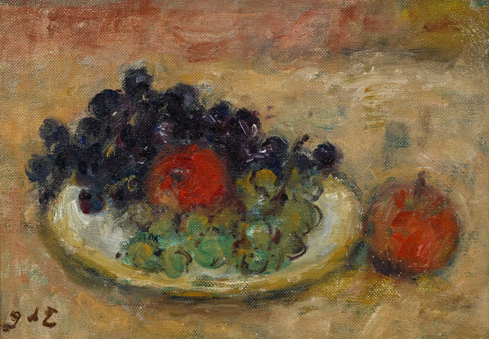 Georges d'Espagnat (1870-1950), Nature morte aux fruits, huile sur toile marouflée sur panneau, (1 of 5)