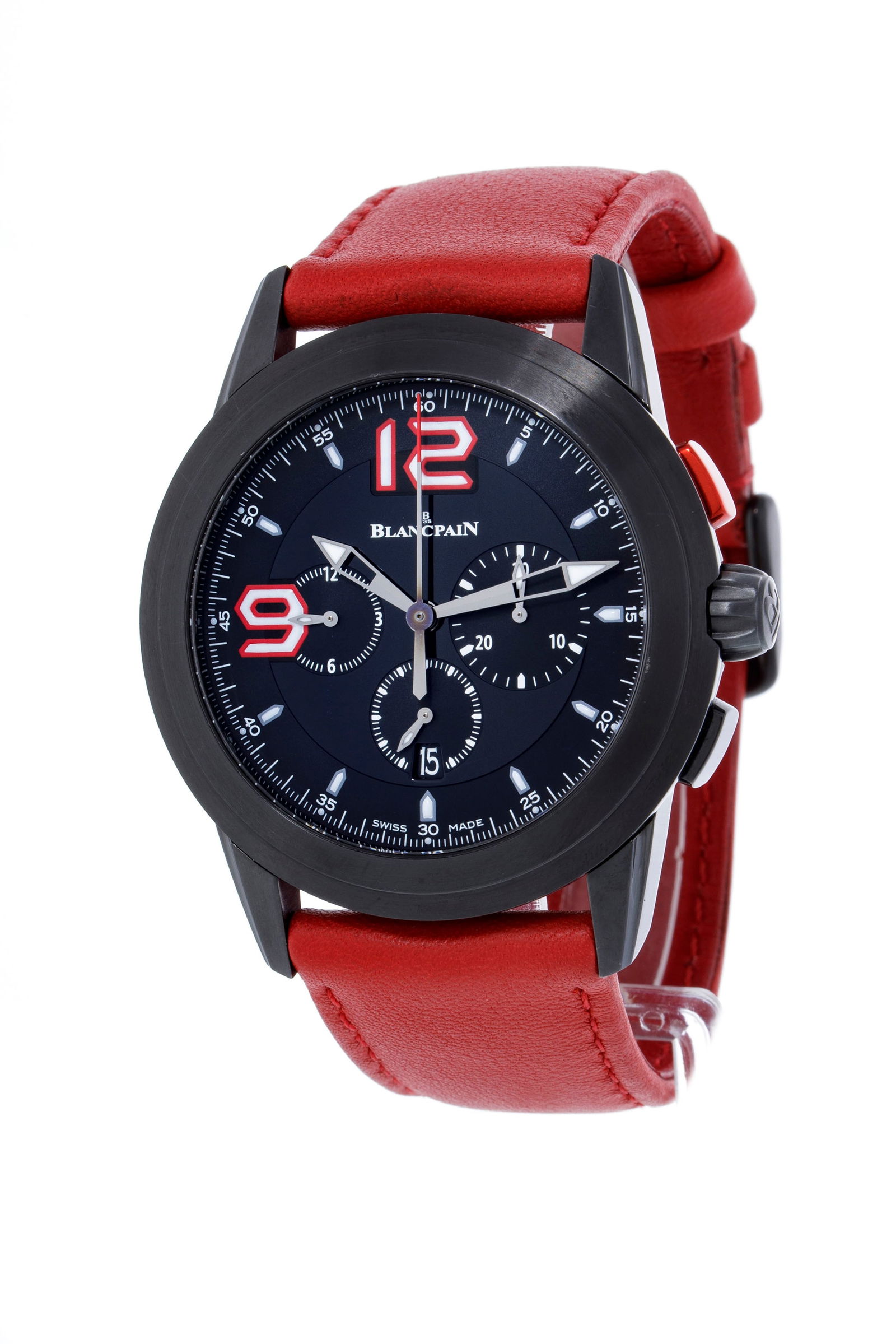 Blancpain, Super Trofeo 2009, Série Limitée 228/300, montre chronographe en acier avec rev: Blancpain, Super Trofeo 2009, Série Limitée 228/300, montre chronographe en acier avec revêtement en PVD noir Mouvement: cal. F185, automatique, 37 rubis Boîtier: diam. 43 mm, fond