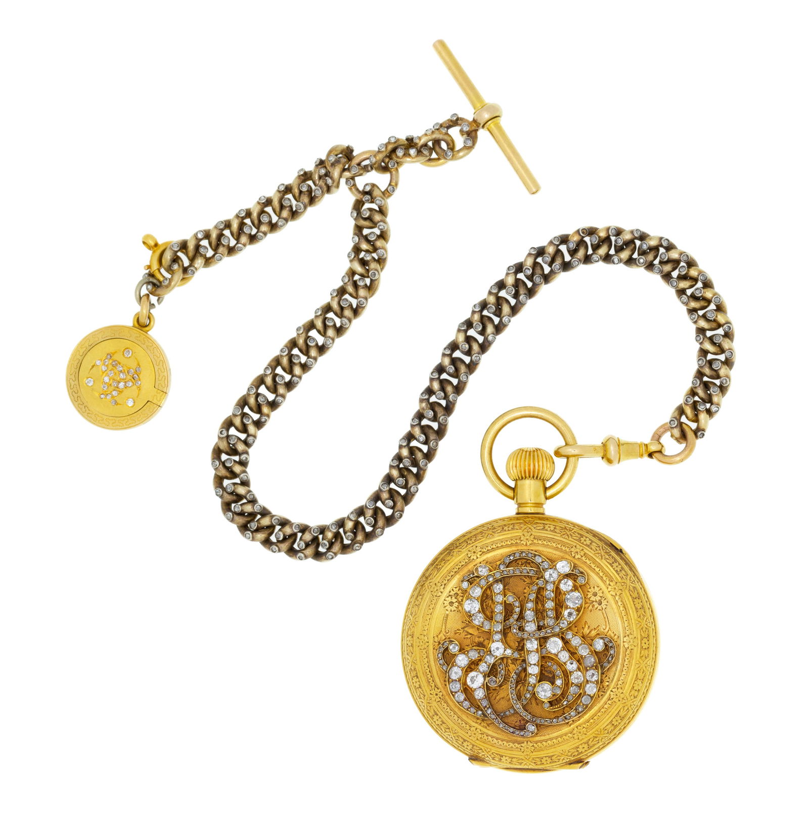 Montre de poche pour le marché turque en or 750 sertie de diamants et ornée des armoiries  (1 of 6)