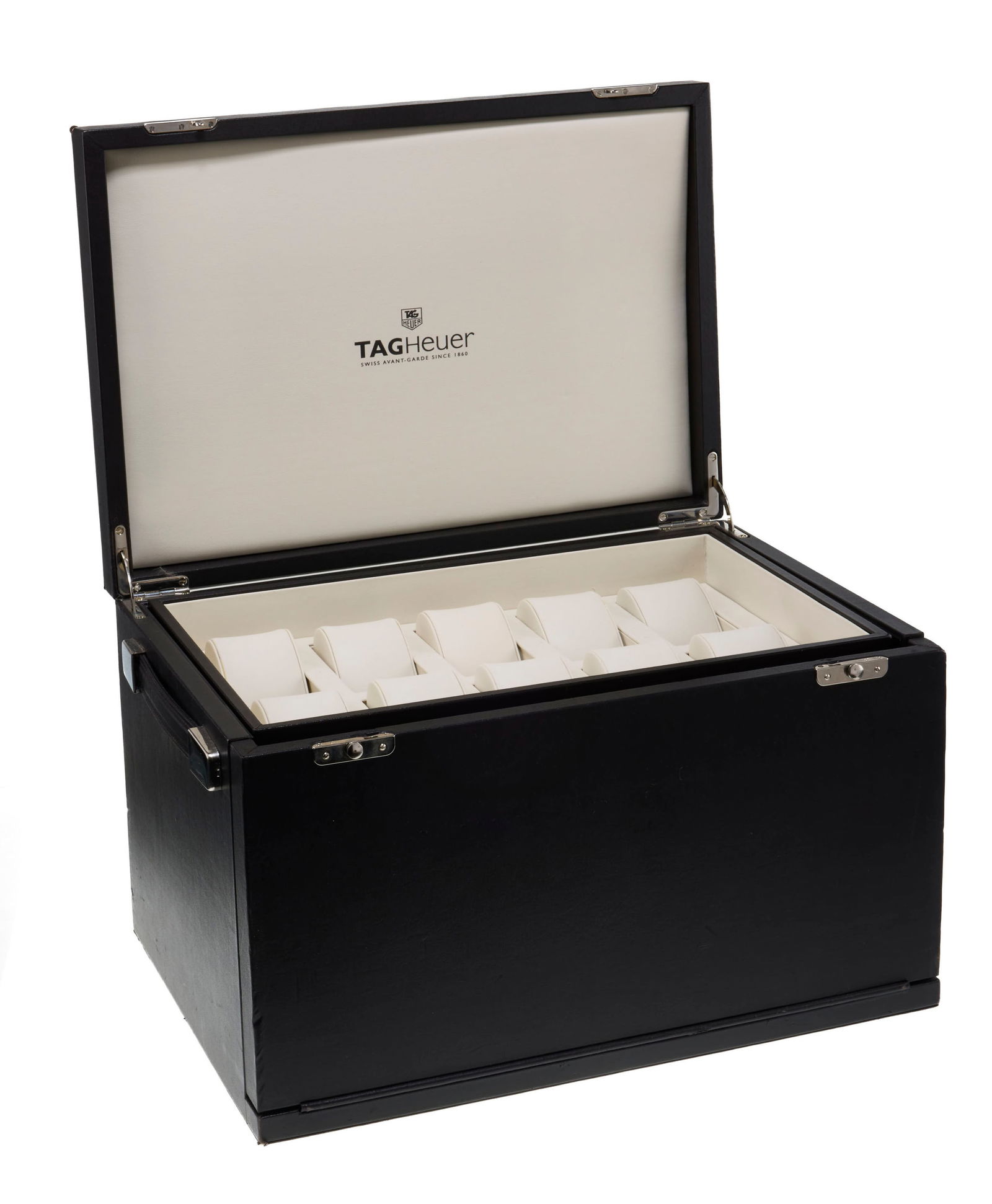 Tag Heuer, coffret de rangement pour 20 montres en cuir et similicuir, signé, dim. 38.5x24.3 cm (1 of 6)