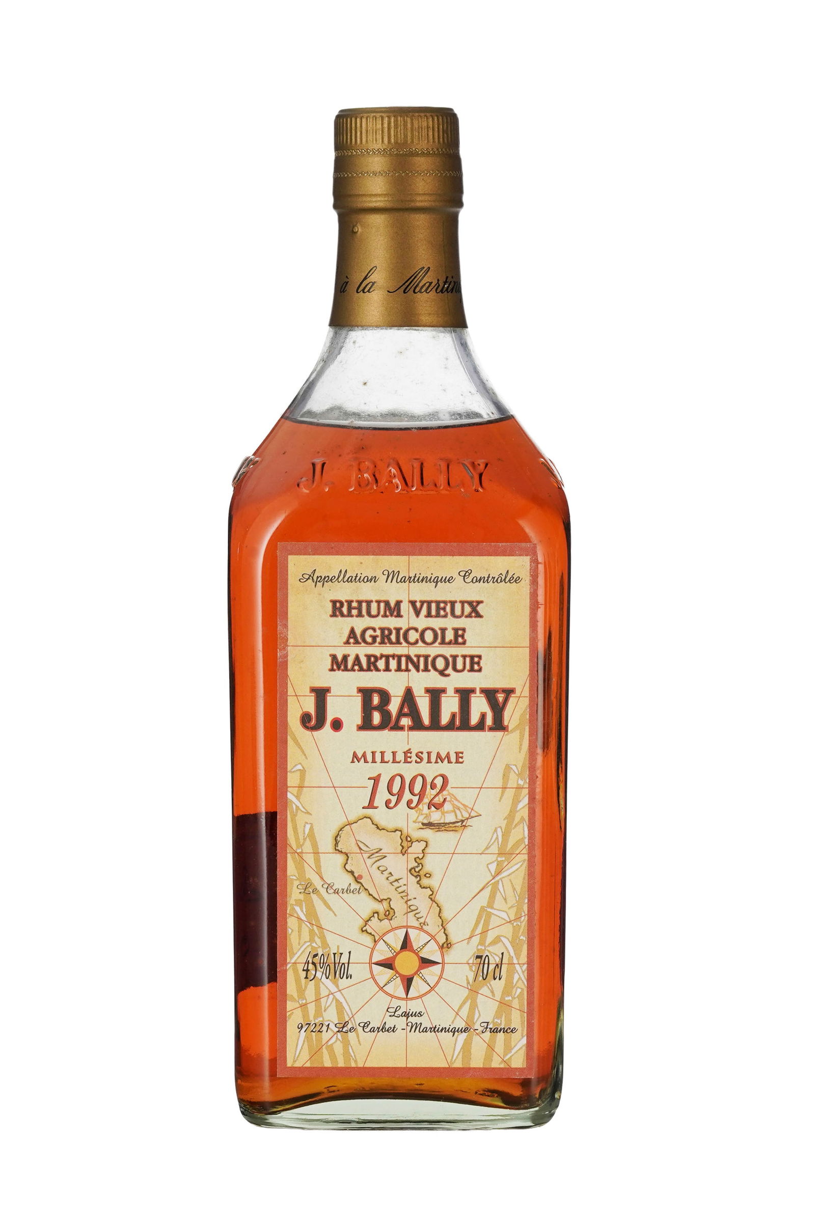 J. Bally, 1992, Martinique, Rhum vieux agricole, 1 bt. de 70 cl, coffret d'origine (1 of 1)