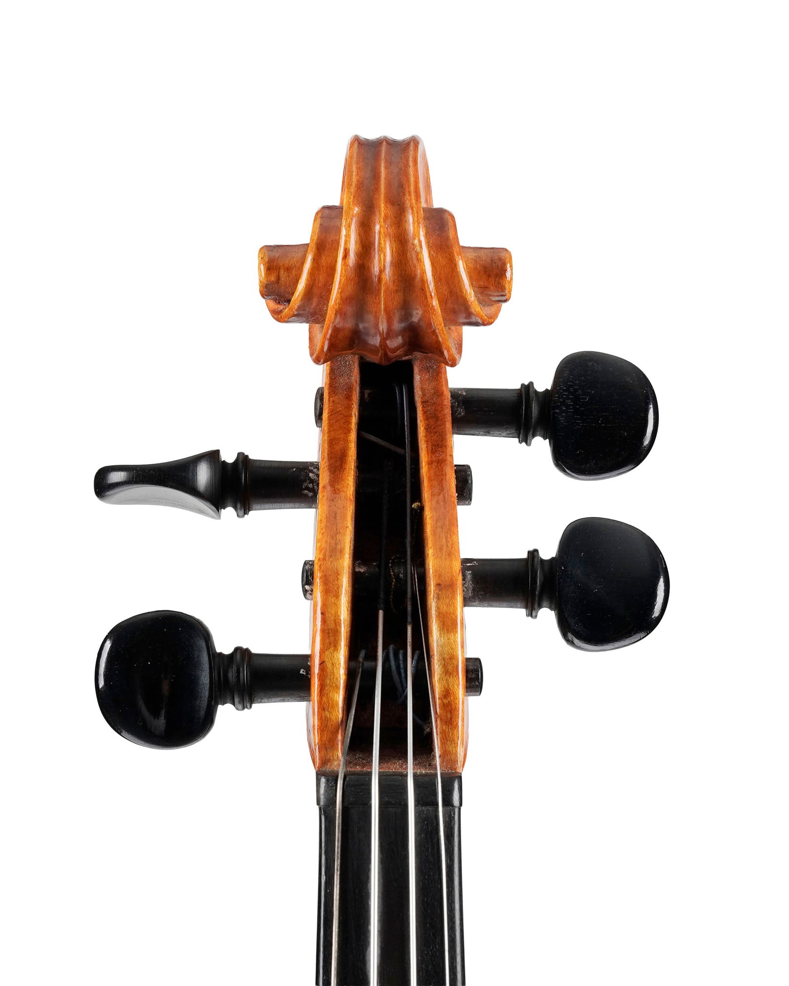 Violon moderne de l'école allemande portant une marque au fer inconnue sous le talon et dans le - 4