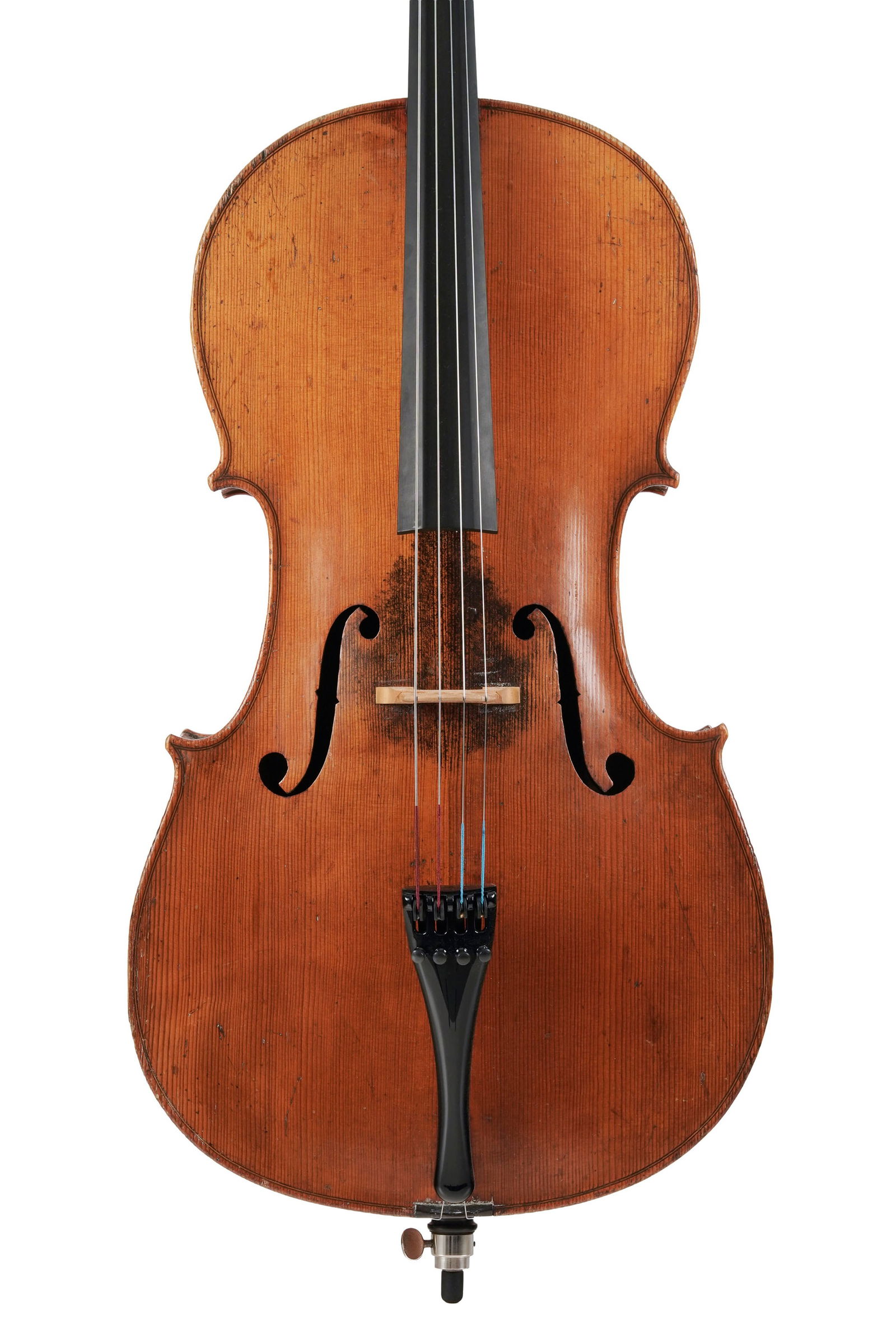 Violoncelle d'étude allemand, première moitié du XXe s., 755 mm. Vendu avec sa housse: Violoncelle d'étude allemand, première moitié du XXe s., 755 mm. Vendu avec sa housse souple et un archet d'étude ConditionBon état général Cassure à