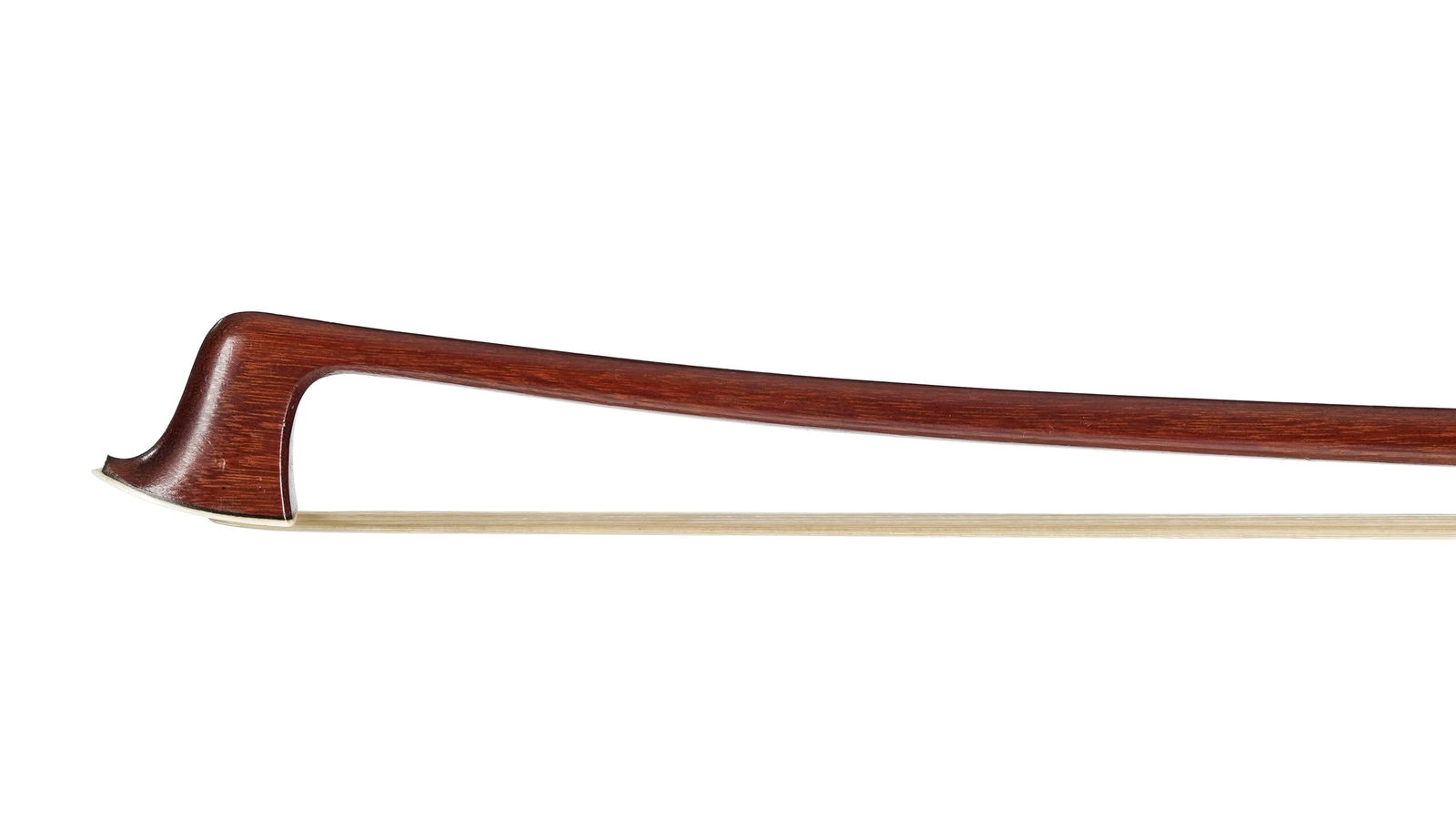 Archet de violon fabriqué et signé par Otto Durrschmidt vers 1985 à Markneukirchen, b: Archet de violon fabriqué et signé par Otto Durrschmidt vers 1985 à Markneukirchen, belle baguette en bois de pernambouc monté de sa hausse et son bouton ébène et